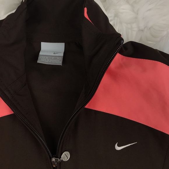 Nike Double Zipper Zip Up Jacket Pockets Brown - Picture 5 of 8